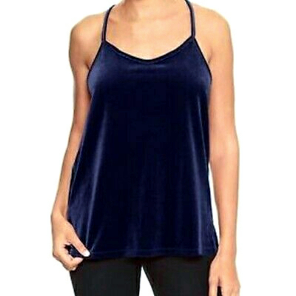Navy Velvet Racerback Tank